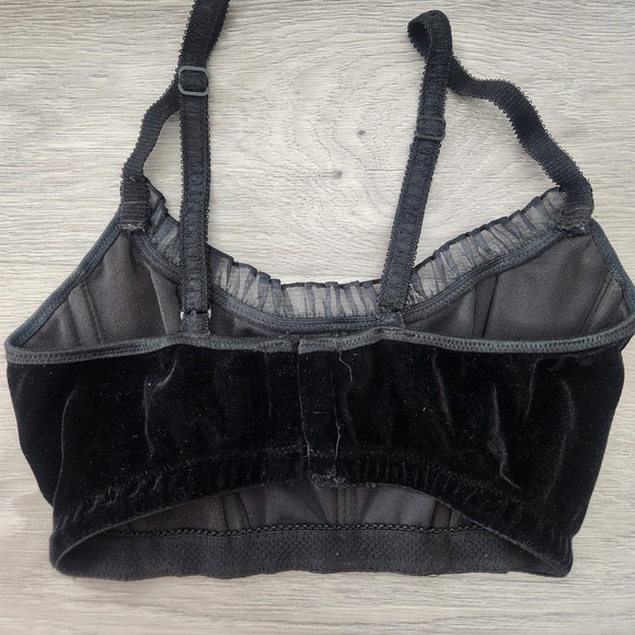 Vintage Victoria Secret Black Velvet Bra Y2K Mini Bustier Corset Dream Angel - Picture 4 of 15